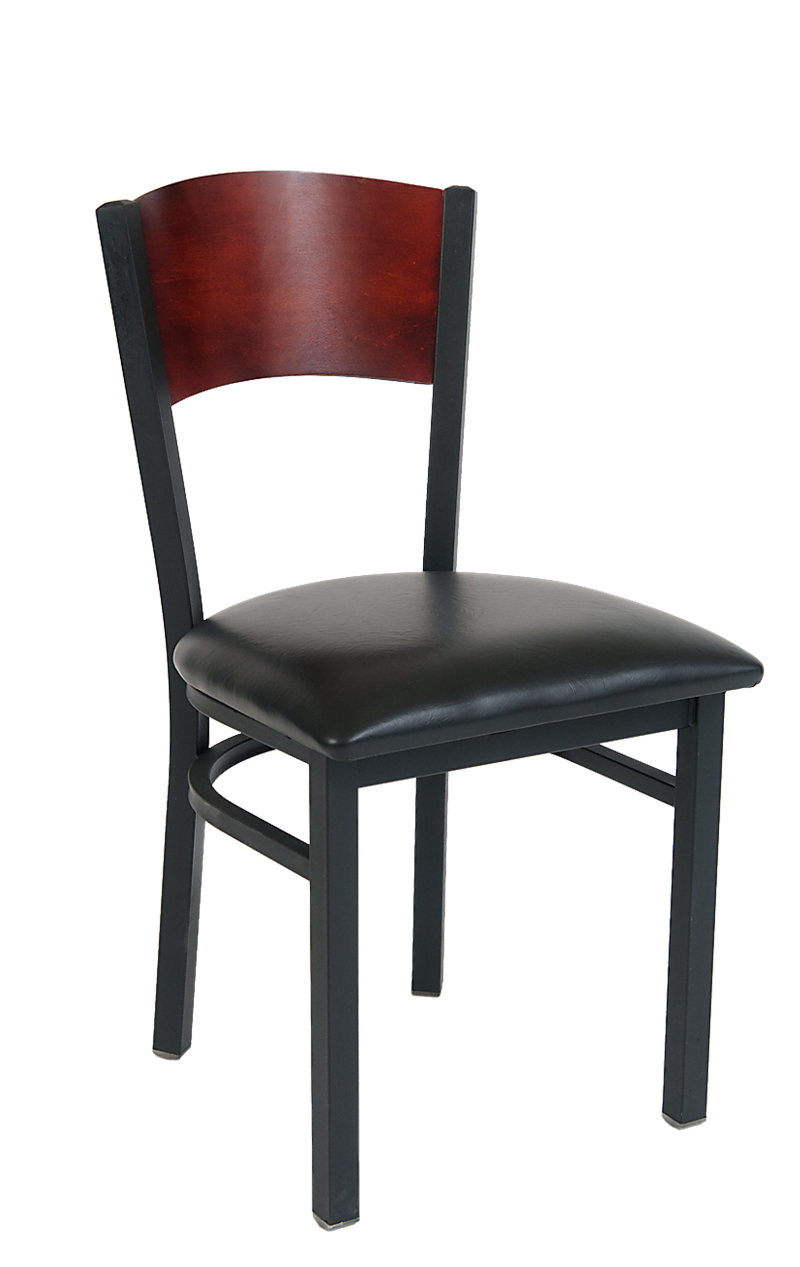 Dark Mahogany Back Metal Chair