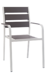 White Powder Coated Aluminum Armchair