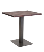 23.5"X30" Indoor Steel Table with Walnut Color Elm Wood Top