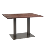 Indoor Steel Table with Walnut Color Elm Wood Top 31" x 47"