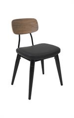Black Metal Chair with Black Vinyl Seat