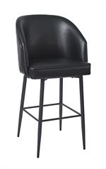 Black Barrel Barstool with Steel Legs