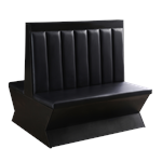 Melamine Double Booth w/ Padded Black Vinyl Seat & Back, LBD-46-15