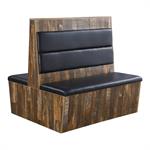 Melamine Double Booth with 2-Channel Back & Padded Vinyl Seat