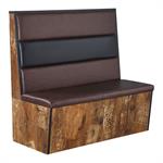46"H Single Melamine Booth with 3-Channel Back, Vinyl Padded Seat & Back