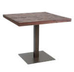 35"X35" Indoor Table with Walnut Color Elm Wood Top