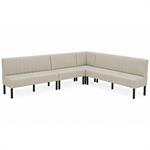 L-Shaped Cream Upholstered Channeled Booth – 72", 60", 48", and 24" Corner Configuration