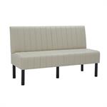60"L x 36"H Single Booth with Cream Upholstered Seat, Vertical Channel Backrest