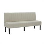 72"L x 36"H Single Booth with Cream Upholstered Seat, Vertical Channel Backrest