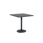 23.5" x 27.5" Indoor/ Outdoor Black Steel Table with Black Imitation Teak Slat Top