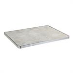 1 1/8" Terrazzo Cream Sintered Stone Table Top with Silver Aluminum Alloy Edge, Indoor and Outdoor Use